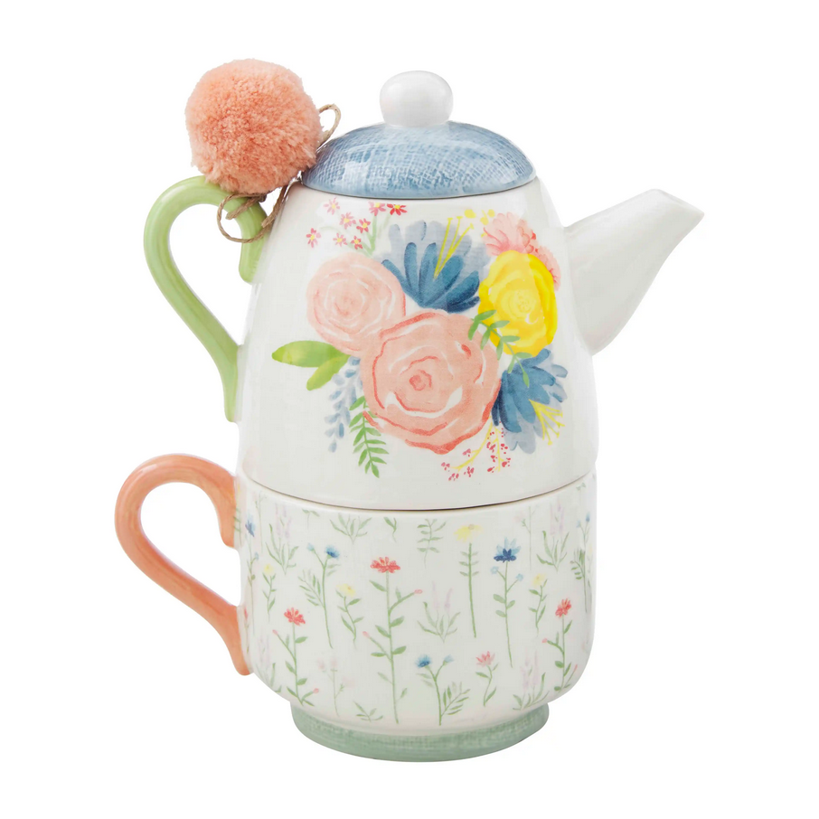 Mudpie Floral Tea-for-One Tea Pot Set
