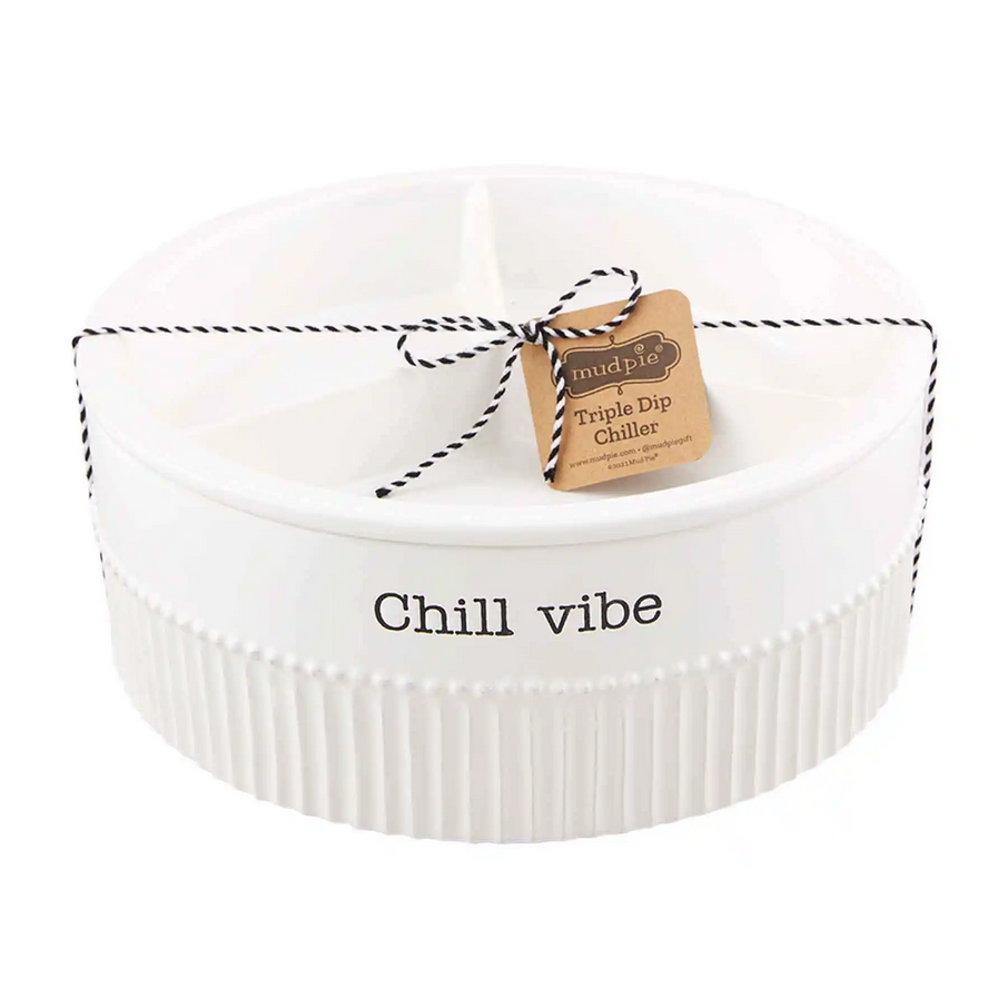 Mudpie Triple Divided Dip Chiller Dish Set