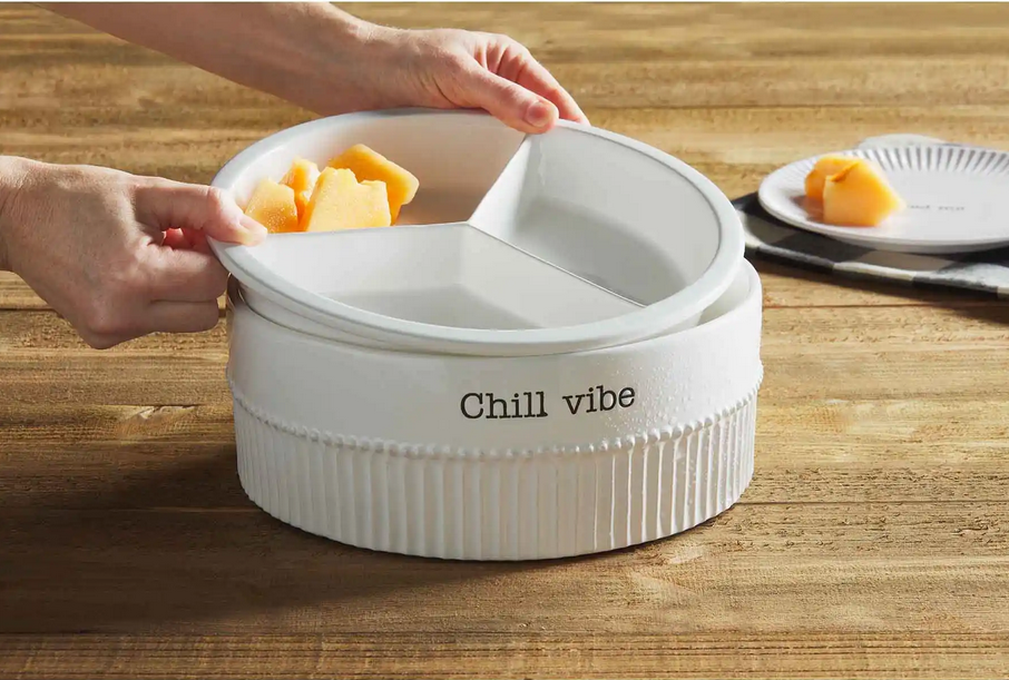Mudpie Triple Divided Dip Chiller Dish Set