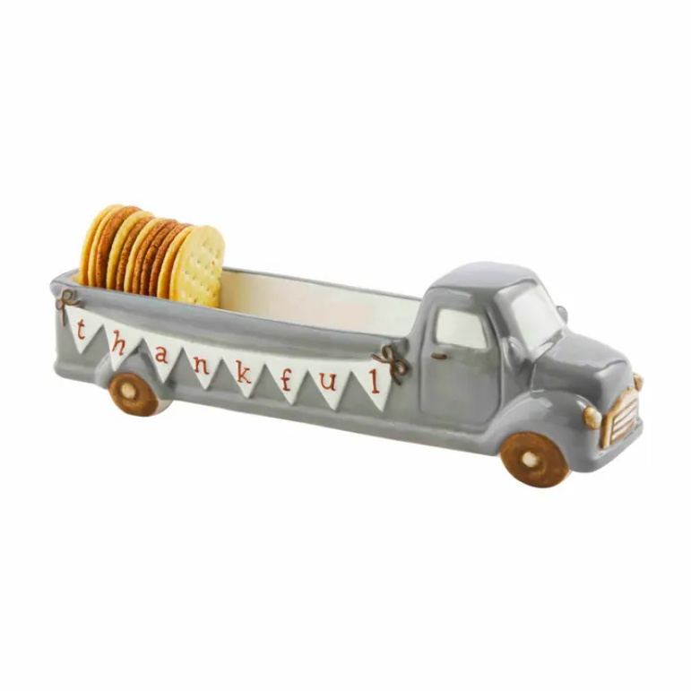 Mudpie Thankful Truck Cracker Dish