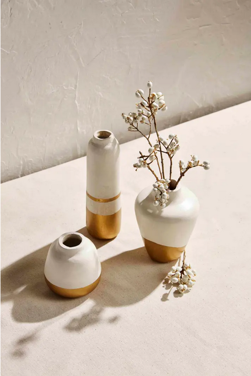 Mudpie Paper Mache Gold Bud Vases