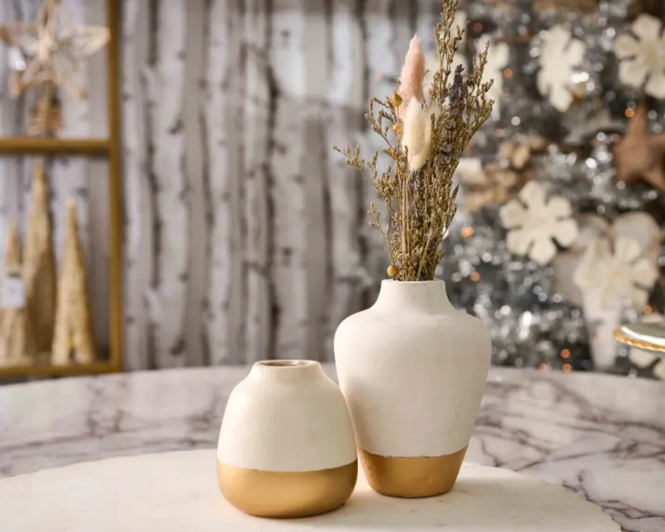 Mudpie Paper Mache Gold Bud Vases