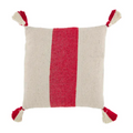 Mudpie Red & White Stripe Cotton Holiday Pillow Collection