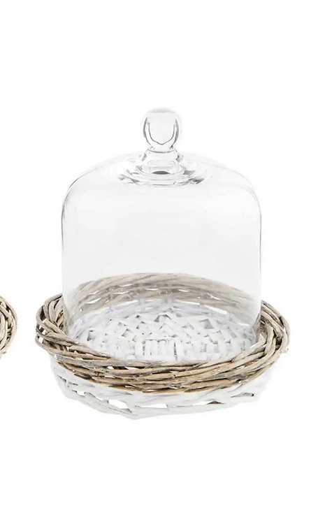 Mudpie Glass & Willow Cloche Nested Set