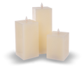 Luxury Lite Square Ivory LED Wax Pillar Candles