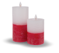 Luxury Lite Red and White/Green and White LED Wax Pillar Candle