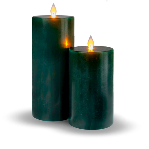 Luxury Lite Winter Green Wax LED Pillar Candle