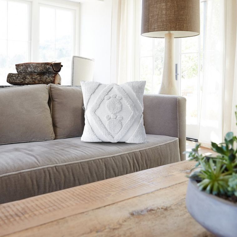 Paw Prints On My Heart Tufted Pillow Cover