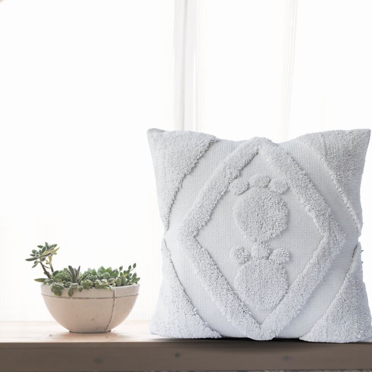 Paw Prints On My Heart Tufted Pillow Cover