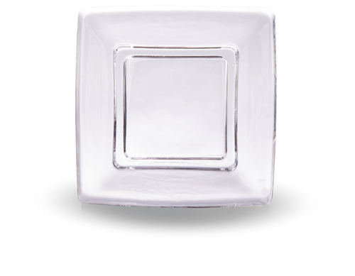 Ganz Square Glass Pillar Holder Plate