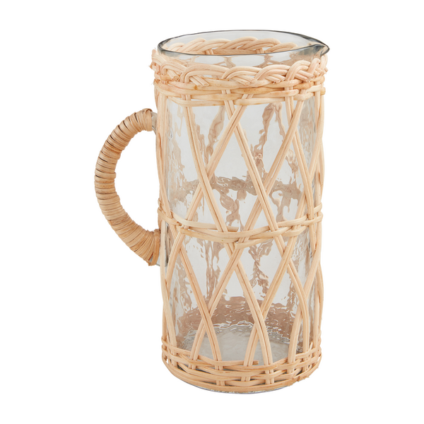 mudpie woven glass pitcher